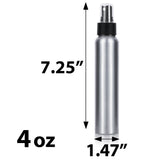 Silver Metal Aluminum Bottle with Black Fine Mist Sprayer (6 Pack)
