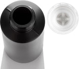 Black Squeeze Cylinder Plastic Bottle with White Push Pull Cap Dispense (12 Pack)