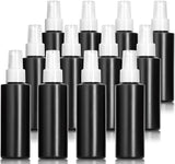 Black Squeeze Cylinder Plastic Bottle with White Treatment Pump (12 Pack)