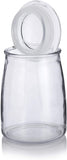 20 oz Clear Glass Candle Jar with Airtight Glass Lid + Labels (2 Pack)